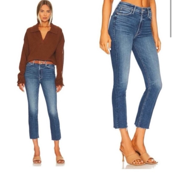 MOTHER Mid Rise Dazzler Ankle Fray 25 Opposites Attract Stretch Retail $238 - Picture 2 of 10